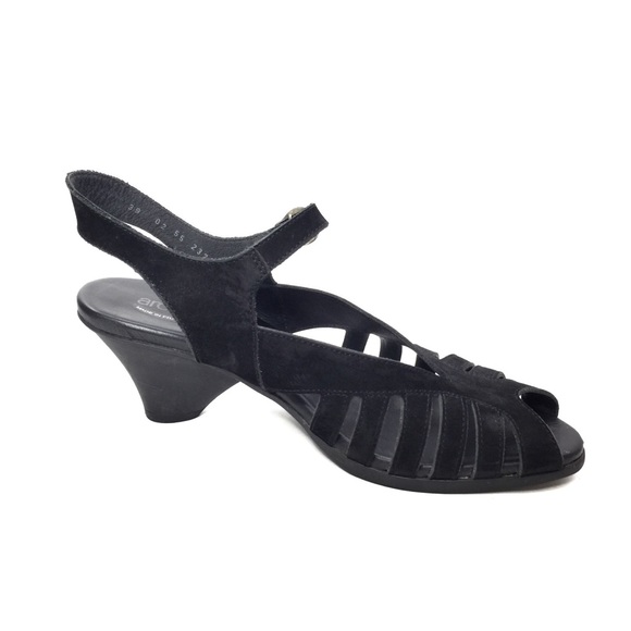 Arche Black Nubuck Strappy Heeled Sandals - Picture 9 of 12